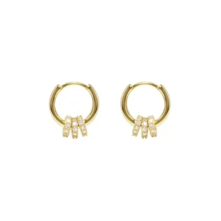 1-10 Pendientes Plata de Ley 925 bañado en Oro