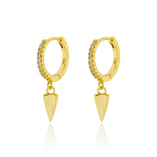 1-21 Pendientes Plata de Ley 925 bañado en Oro