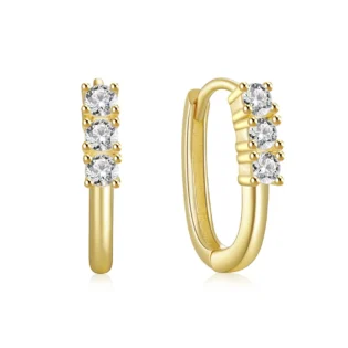 1-49 Pendientes Plata de Ley 925 bañado en Oro