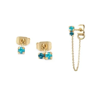 2-32 Pendientes Plata de Ley 925 bañado en Oro