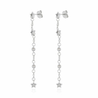 1-37 Pendientes plata de ley 925 Rodiada