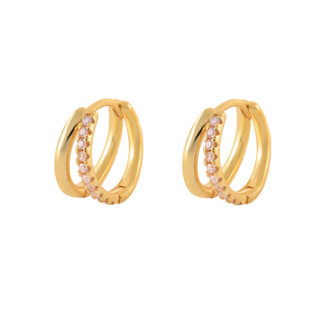 1-55 Pendiente plata de ley bañado en oro