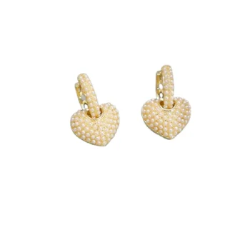 1-62 Pendiente plata de ley bañado en oro