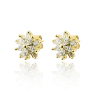 3-14 Pendientes Plata de Ley 925 bañado en Oro