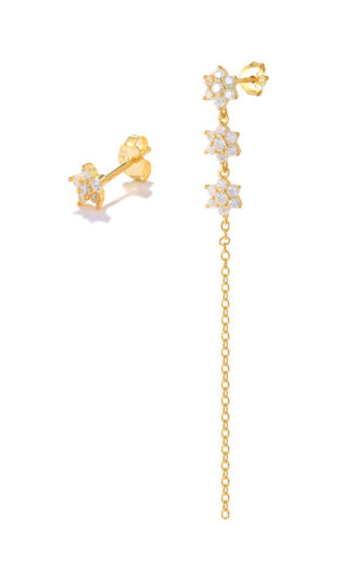 1-57 Pendientes plata de ley 925 Bañados en oro