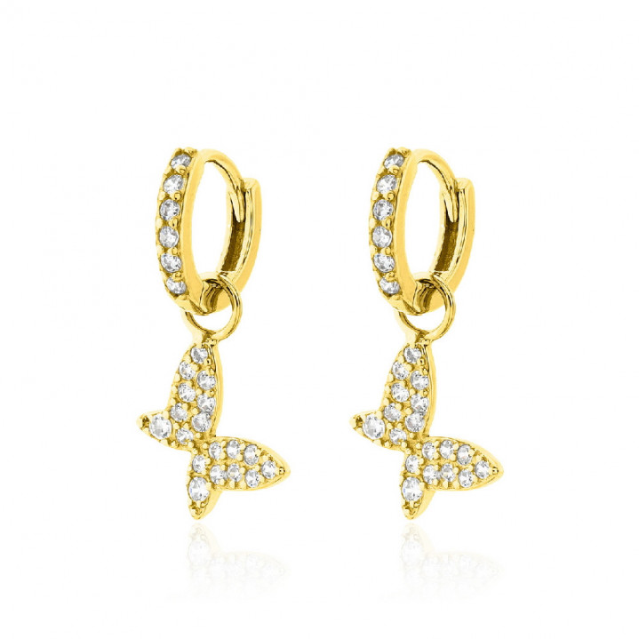 1-40 Pendientes Plata de Ley 925 bañado en Oro