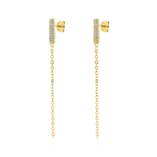 2-48 Pendientes plata de ley 925 Bañados en oro