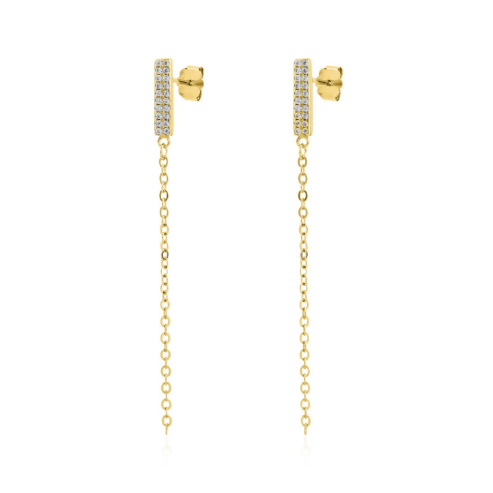 2-48 Pendientes plata de ley 925 Bañados en oro